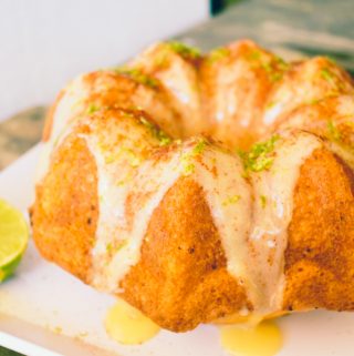 Inspired by my favorite Mexican candy, this buttery yellow cake is topped with sweet mango glaze and spicy chili-lime