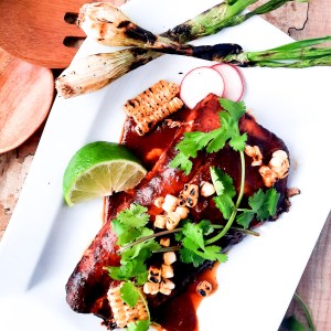 Toasted Mexican red chilies and cinnamon add a warm, earthy spice to this Grilled Red Chile Halibut