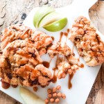 Caramel Apple Scones are packed with tart granny smith apple and caramel pieces with caramel drizzle.