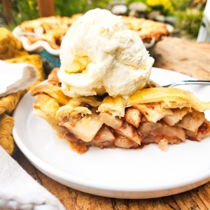 Nona's Apple Pie with All Butter Crust combines layers of tart Granny Smith apples tossed in a cinnamon sugar mixture and a super flaky crust.