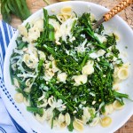 Orecchiette with Broccoli Rabe is an easy and flavorful dish accented with fresh basil, pine nuts and pecorino romano.