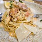 Cajun Crab Spaghetti is rich and creamy with a touch of heat from Cajun spices and layered with plenty of Dungeness crab.